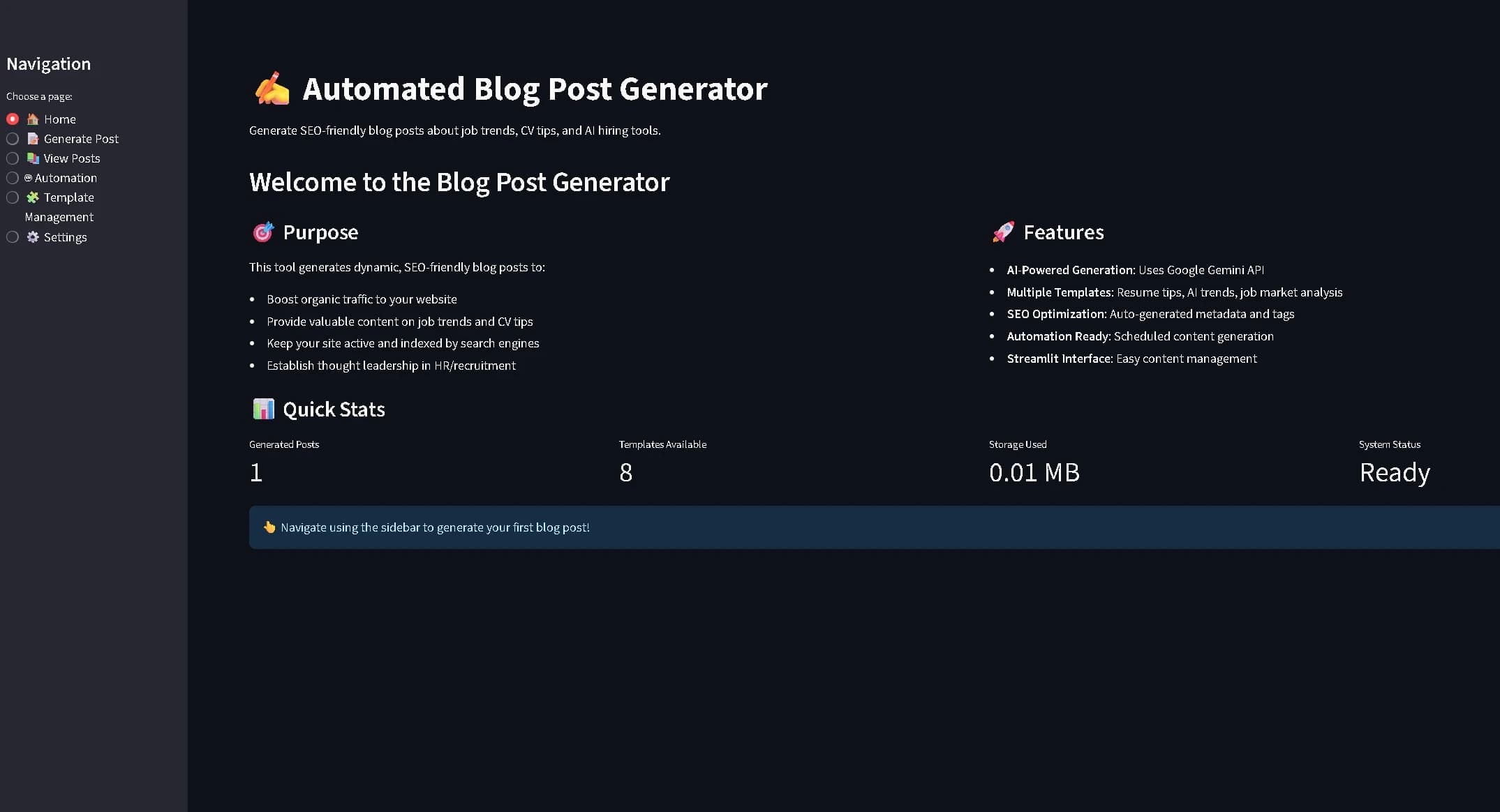 BlogCraft AI screenshot